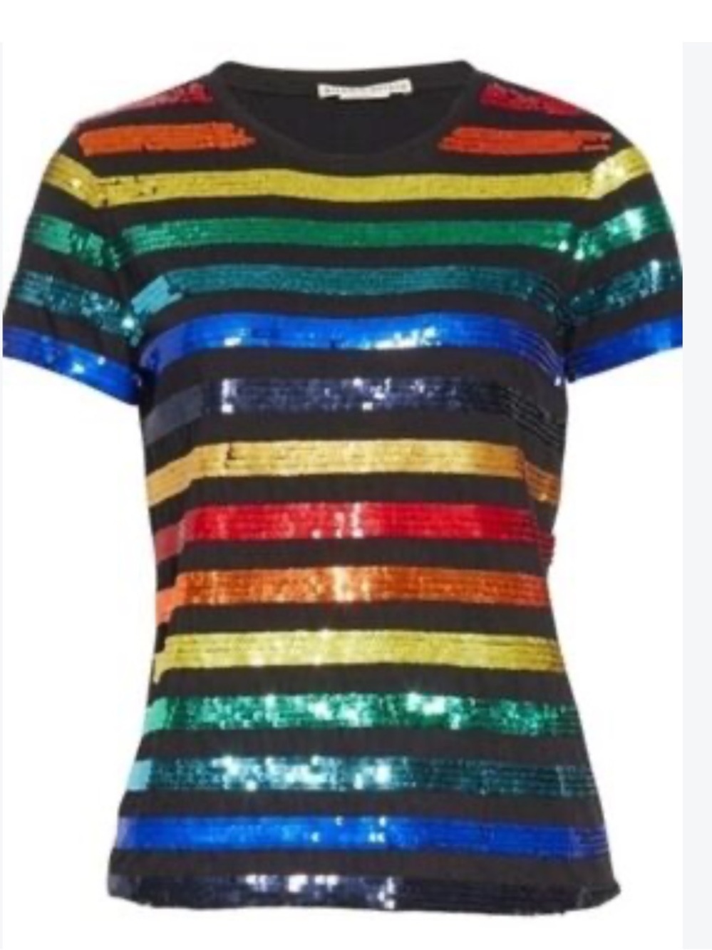 Alice + Olivia Rainbow Sequin Striped Shirt 🌈